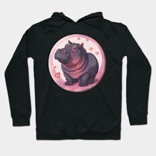 Hippopotamus Love Design Hoodie